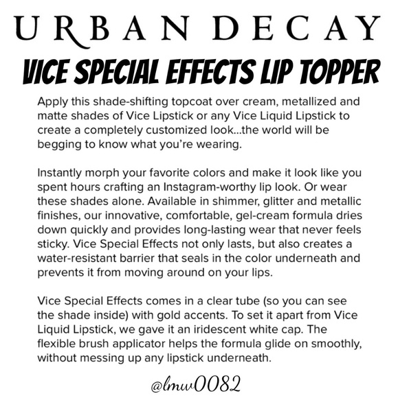 Urban D Vice Special Effects Lip Topcoat Ritual - Picture 8 of 8